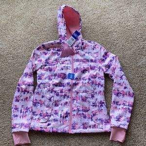 Snozu girls jacket with faux fur size L (14-16) with hood new with tags